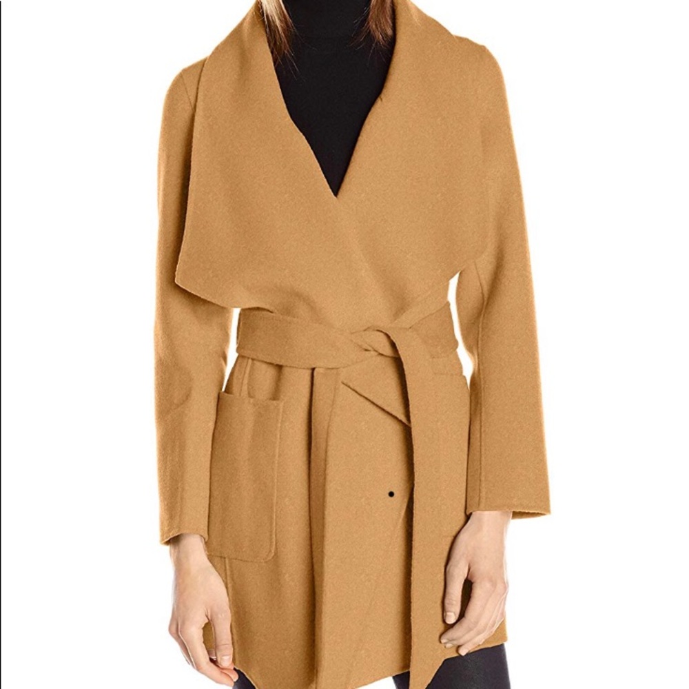 Nanette Lepore Double Faced Wool Blend Wrap Coat
